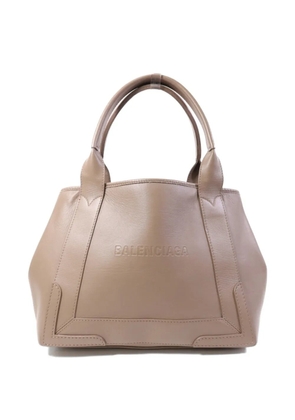 Balenciaga Pre-Owned Navy Cabas leather tote bag - Neutrals