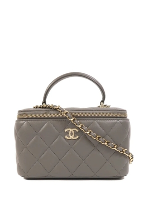 CHANEL Pre-Owned CC diamond-quilted lambskin tote bag - Grey