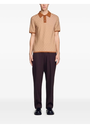 SANDRO square cross polo shirt - Neutrals