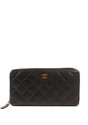 CHANEL Pre-Owned CC quilted long wallet - Black