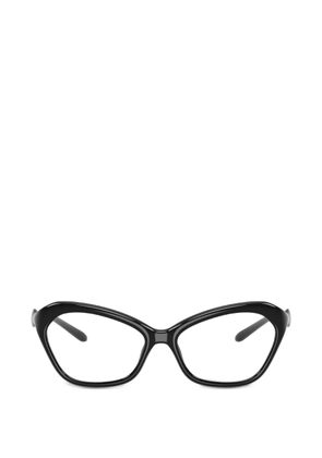 Diesel logo-plaque cat-eye glasses - Black