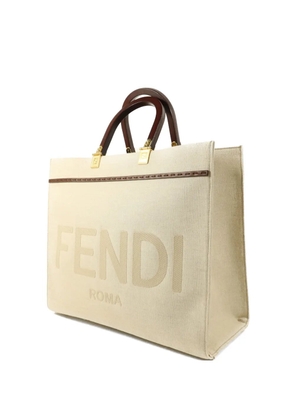 Fendi Pre-Owned Sunshine logo-embossed shoulder bag - Neutrals