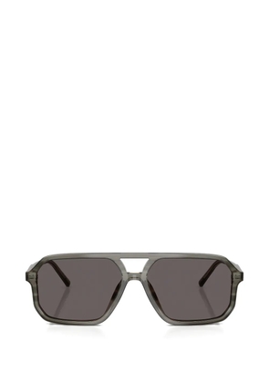 Dolce & Gabbana striped browline-frame sunglasses - Grey