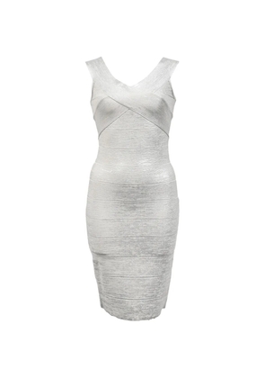 Hervé Léger Pre-Owned Criss Cross Bandage dress - Silver