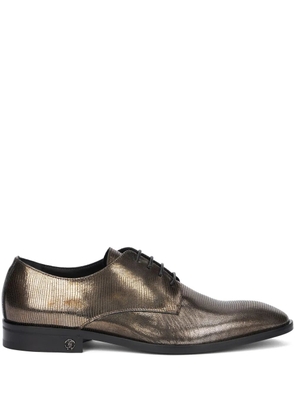 Roberto Cavalli metallic derby shoes - Brown