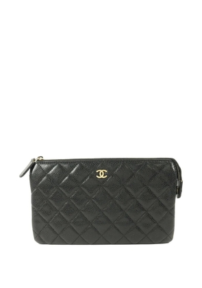 CHANEL Pre-Owned CC diamond-quilting clutch bag - Black