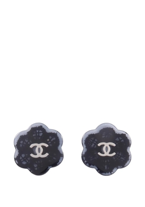 CHANEL Pre-Owned CC flower earrings - Black
