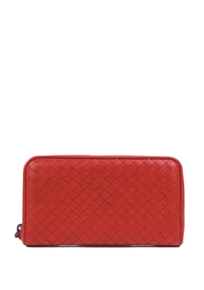Bottega Veneta Pre-Owned Intrecciato zip-around wallet - Red