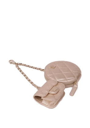 CHANEL Pre-Owned CC quilted coin purse - Gold