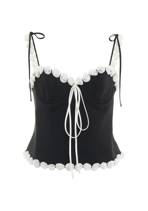 Stolen Stores puff-trim tie-fastening corset top - Black
