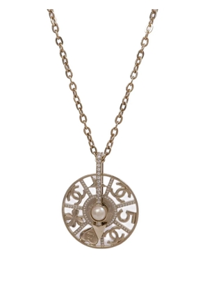 CHANEL Pre-Owned pearl and crystal CC necklace - Gold