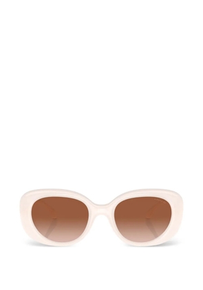 Coach logo-plaque oval-frame sunglasses - White