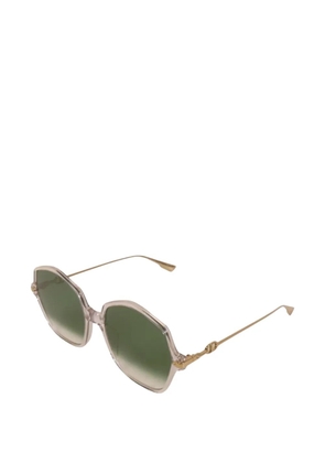 Christian Dior Pre-Owned geometric-frame sunglasses - Neutrals