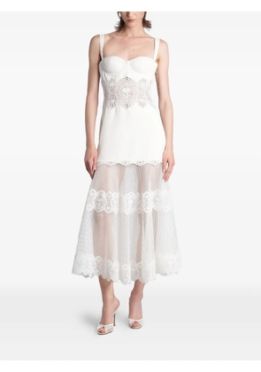 Retrofete Olenna guipure lace-panelled midi dress - White