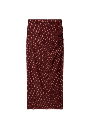 Stella McCartney polka-dot ruched midi skirt - Red