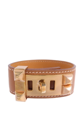 Hermès Pre-Owned Collier De Chien leather bracelet - Gold