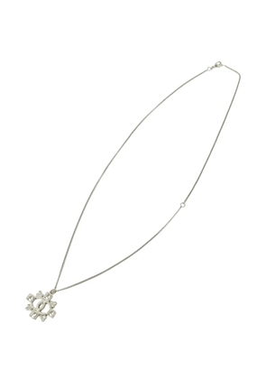 CHANEL Pre-Owned CC-pendant crystal necklace - Silver