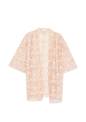 HUI MILANO Alberto floral-appliqué sheer kimono - Pink