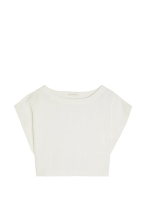 Suzie Kondi boat-neck crop top - White
