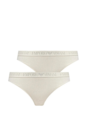 Armani Exchange logo-waistband briefs (set of two) - Neutrals