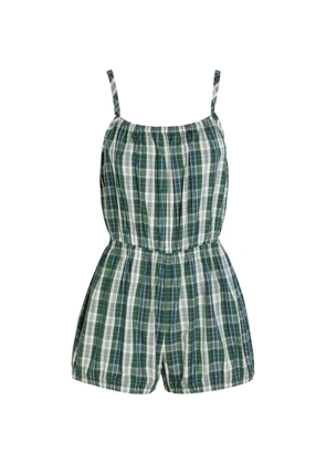 Suzie Kondi Dassia check-print playsuit - Green
