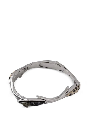 Diesel stone-embellished rigid bracelet - Silver