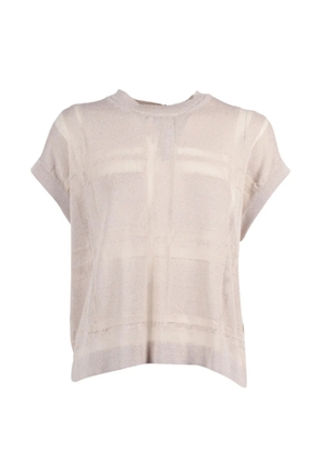 Peserico check-pattern metallic-thread top - Neutrals