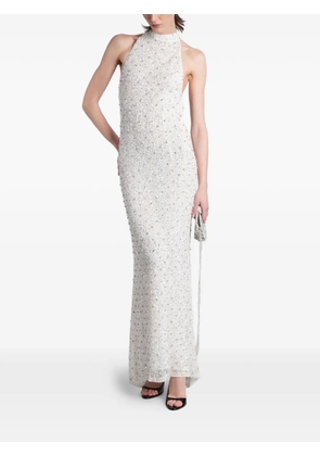 Retrofete Olivia sequin-embellished halterneck maxi dress - White
