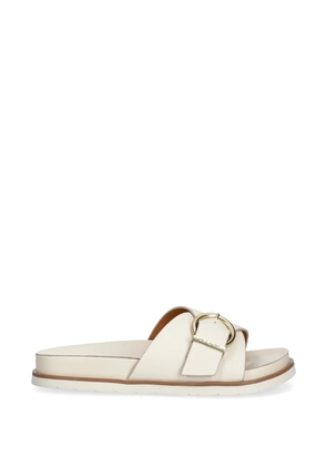 Gant buckle-fastening crossover-strap slides - White