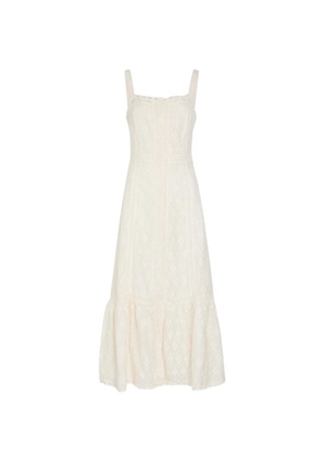 PAIGE Kelli lace-trimmed tiered midi dress - White