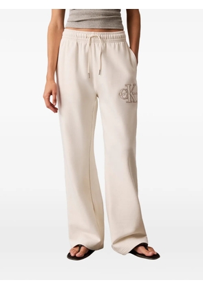 Calvin Klein logo-embroidered drawstring track pants - Neutrals
