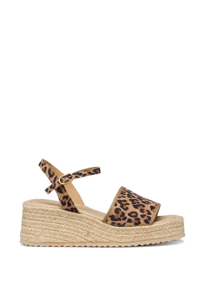 Geox leopard-print wedge espadrilles - Neutrals