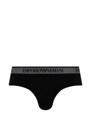 Armani Exchange logo-waistband briefs - Black
