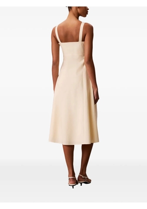 Calvin Klein ruched-bust A-line midi dress - Neutrals