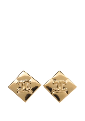 CHANEL Pre-Owned CC diamond-shape earrings - Gold
