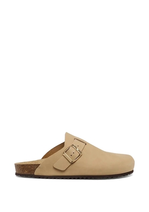 Geox buckle-fastening leather slides - Neutrals