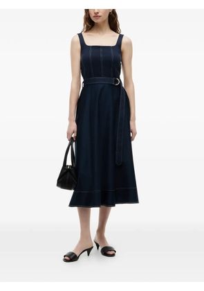 Tommy Hilfiger belted contrast-stitch midi dress - Blue