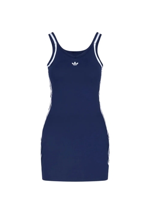 adidas logo-embroidered striped-trim dress - Blue
