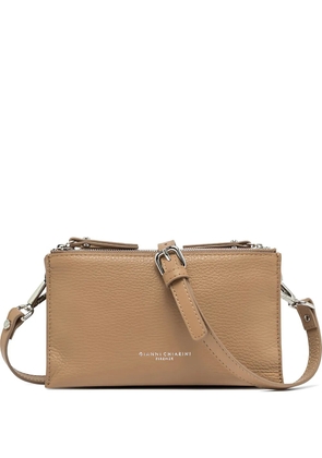 GIANNI CHIARINI grained-leather clutch bag - Neutrals