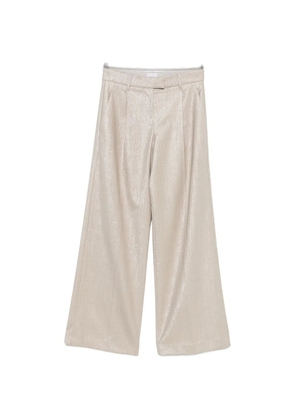 Brunello Cucinelli shimmer-effect pleated trousers - Neutrals
