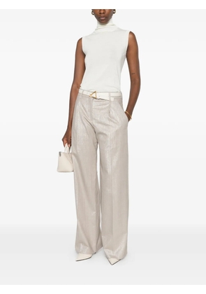 Brunello Cucinelli shimmer-effect pleated trousers - Neutrals