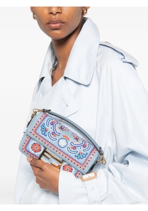 FENDI mini Baguette bead-embroidered shoulder bag - Blue