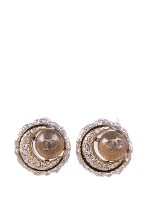 CHANEL Pre-Owned CC crescent-moon earrings - Silver