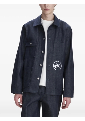 A.P.C. logo-detail chest-pocket shirt jacket - Blue