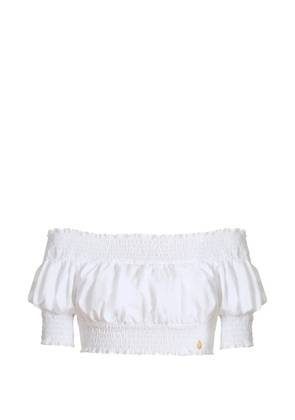 Balmain poplin off-the-shoulder top - White