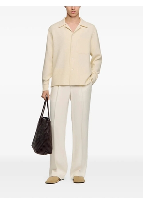 SANDRO textured shark collar shirt - White