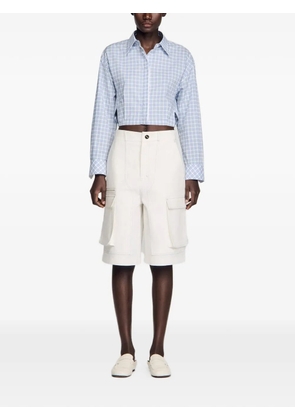 SANDRO wide-leg cotton bermuda shorts - White