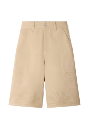SANDRO cotton bermudas with flower details - Neutrals