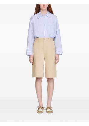 SANDRO cotton bermudas with flower details - Neutrals