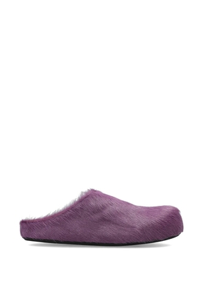Marni brushed-effect mules - Purple